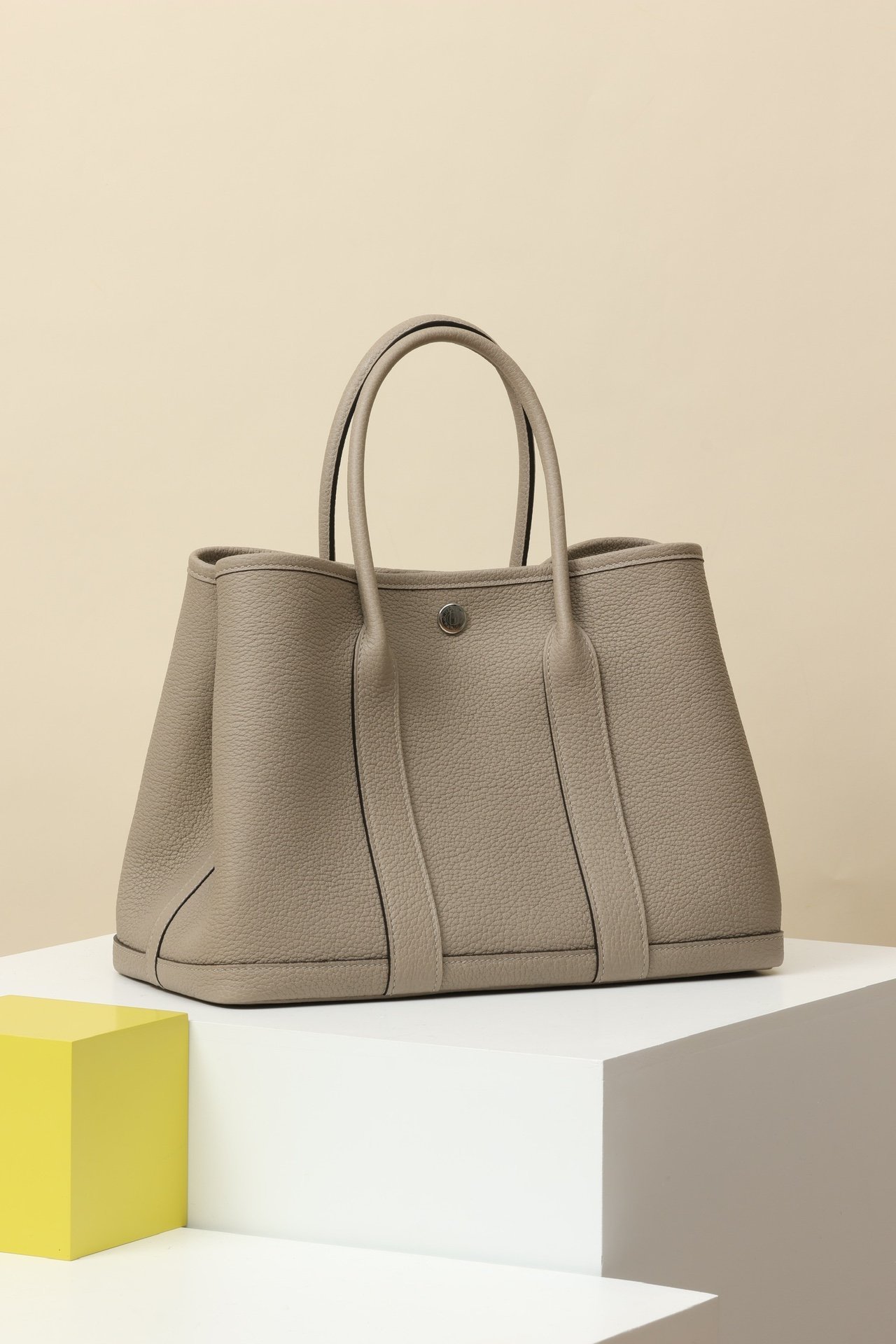 Hermès Garden Party 30 – Negonda Gris Asphalte (M8) PHW detail image 2 sourced from womanlvbag.com