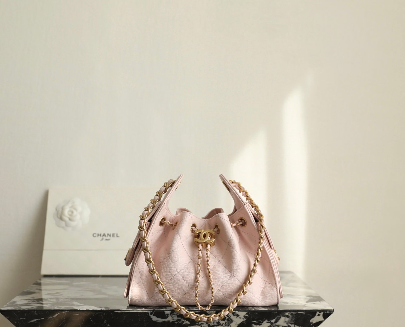 Chanel 25 Hobo Bag Mini in Light Pink detail image 2 sourced from womanlvbag.com