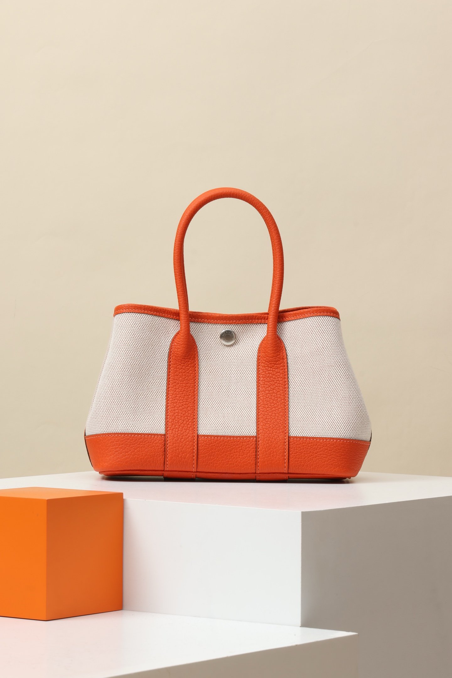 Hermès Garden Party 23 – Negonda & Canvas Feu (9J) PHW detail image 1 sourced from womanlvbag.com