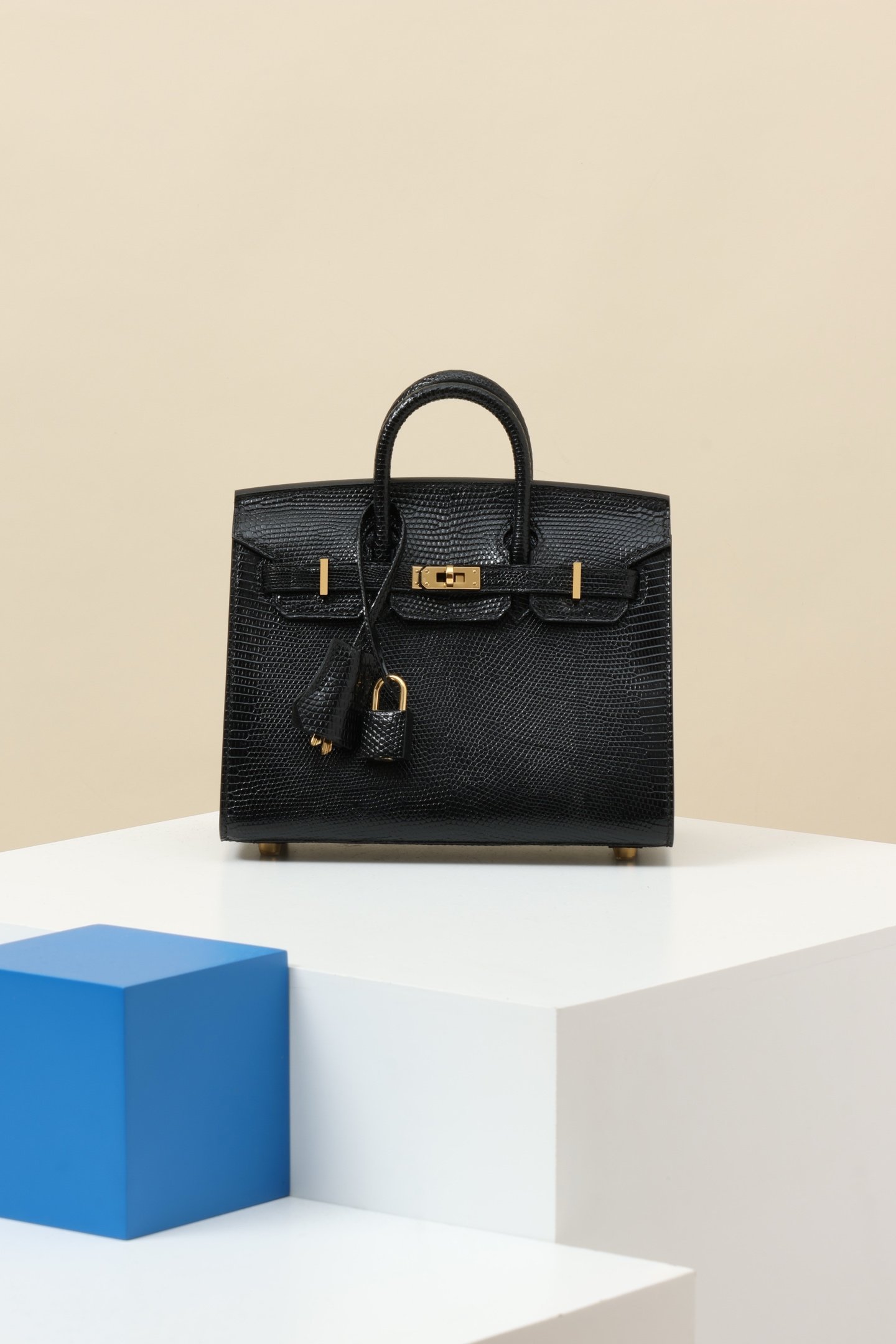 Hermès Birkin 20 Salvator Lizard Noir 89 GHW detail image 1 sourced from womanlvbag.com