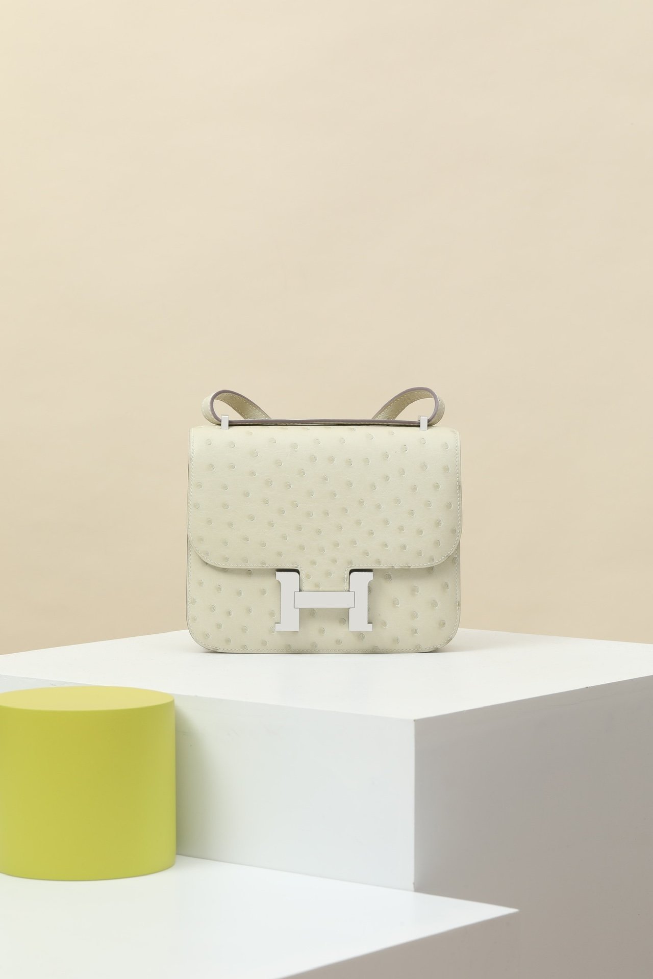 Hermès Constance 19 – Ostrich 8L Gris Perle PHW detail image 1 sourced from womanlvbag.com