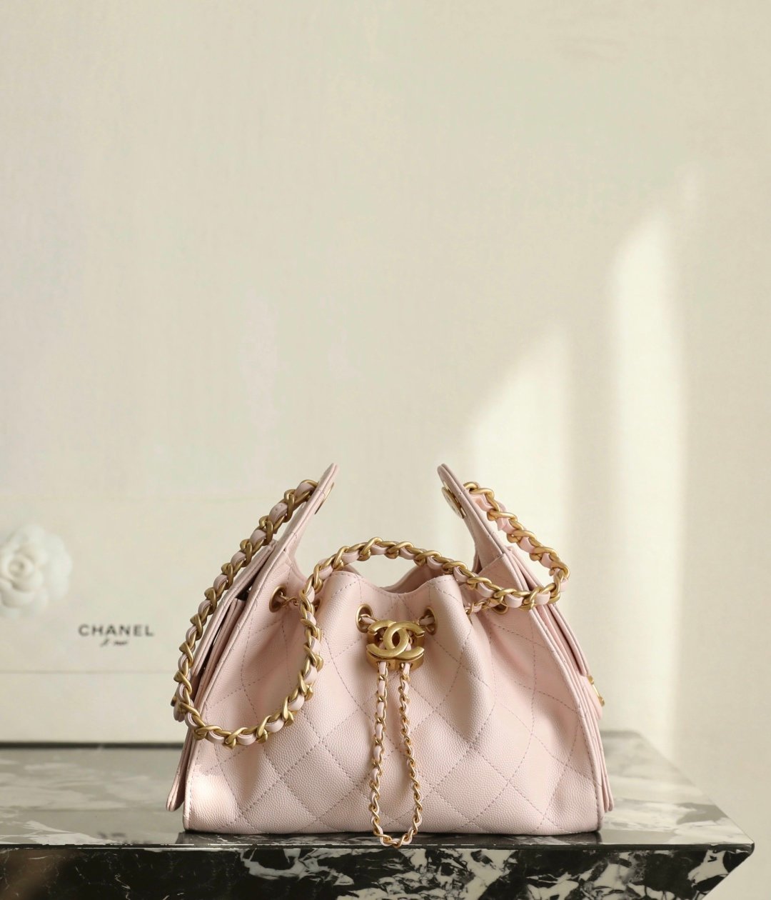 Chanel 25 Hobo Bag Mini in Light Pink detail image 1 sourced from womanlvbag.com