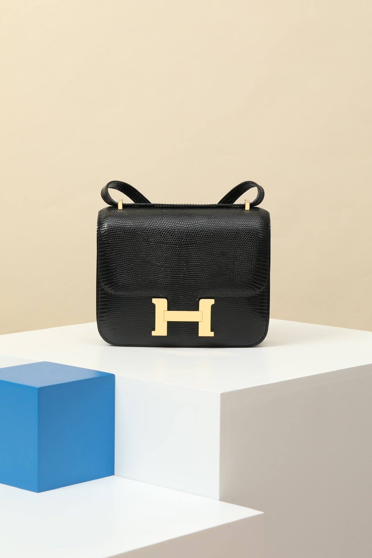 Hermès Constance 19 – Lizard 89 Noir GHW detail image 1 sourced from womanlvbag.com
