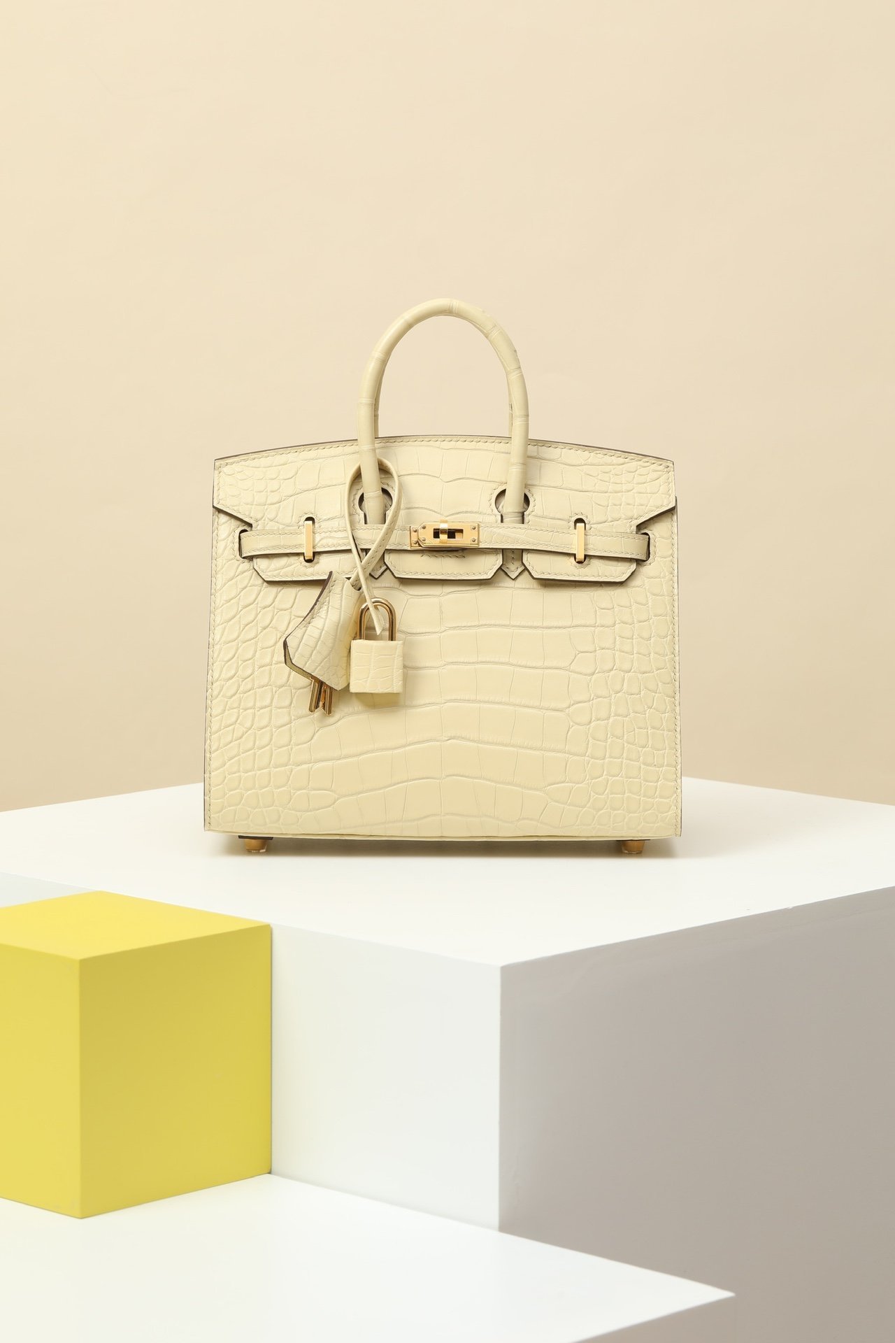 Hermès Birkin 20 Matte Alligator Vanille Y1 GHW detail image 1 sourced from womanlvbag.com